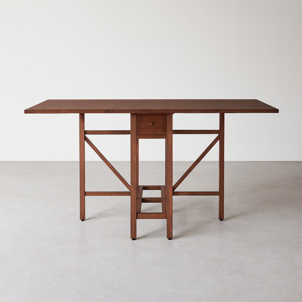 Liam Drop Leaf Campaign Table - Walnut| Modern Relik