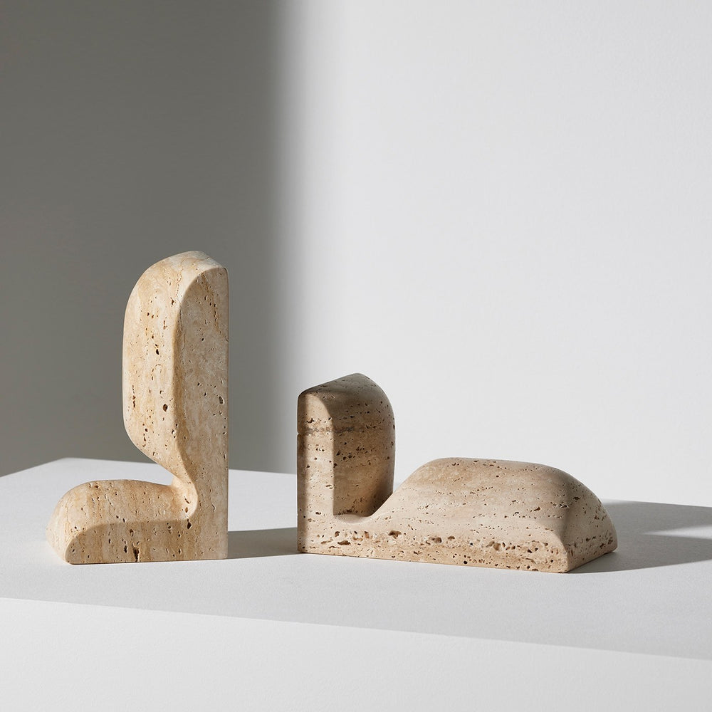 Slo Bookend - Travertine, Set/2
