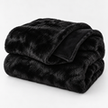 Black Sable Faux Fur Throw