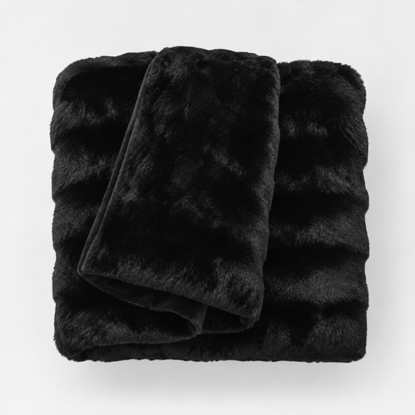Black Sable Faux Fur Throw