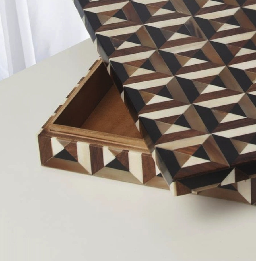 Brown Marquetry Box – Modern Relik
