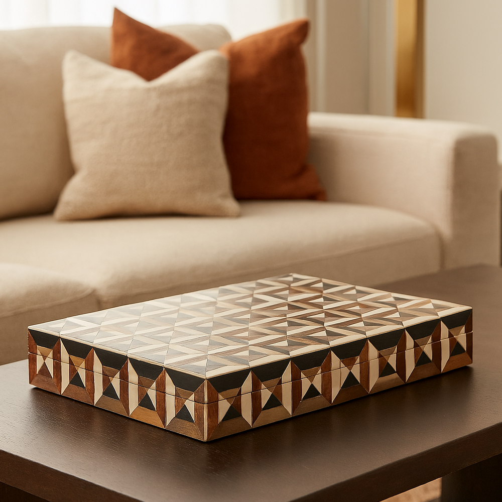 Brown Marquetry Box