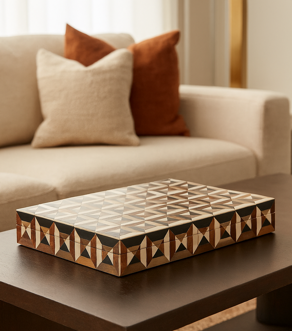 Brown Marquetry Box