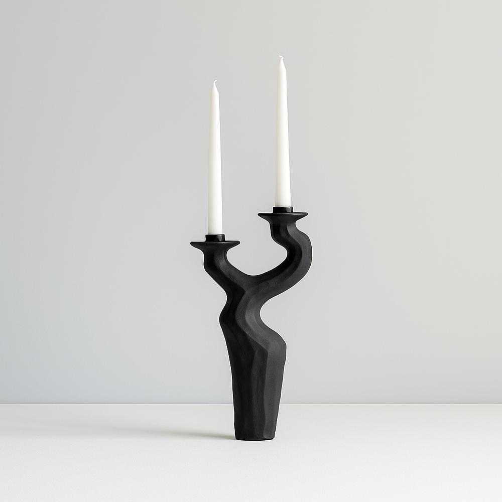 Swan Double Tall Candleholder
