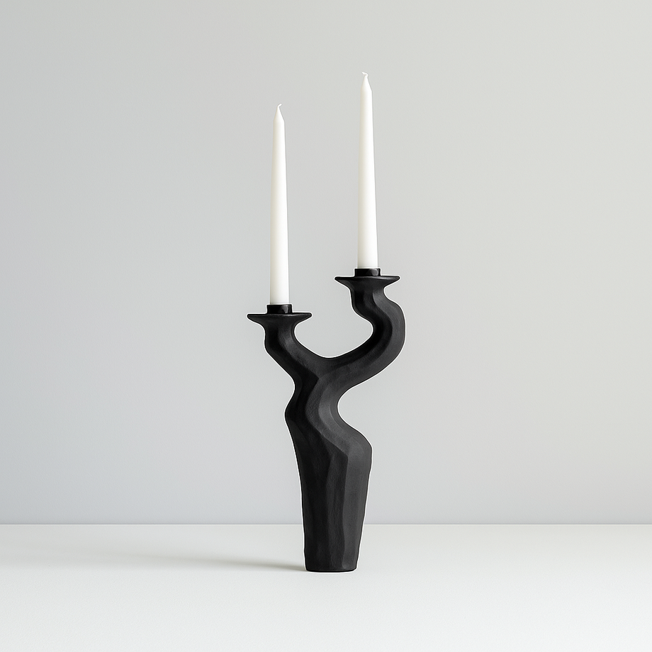 Swan Double Tall Candleholder