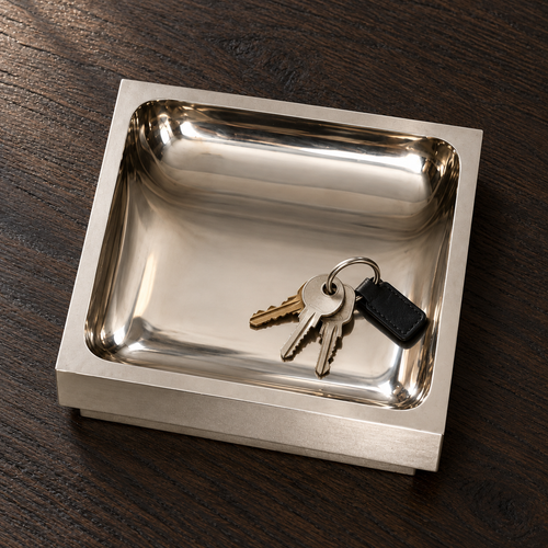 Square Tray Patinated Brass