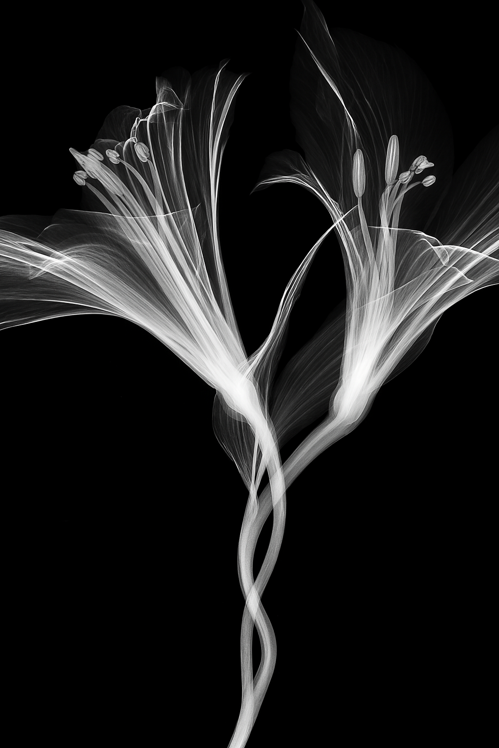 Flower Xray on Black, Series of 4