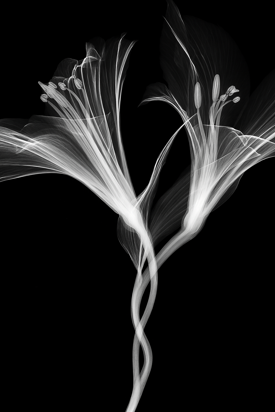Flower Xray on Black, Series of 4