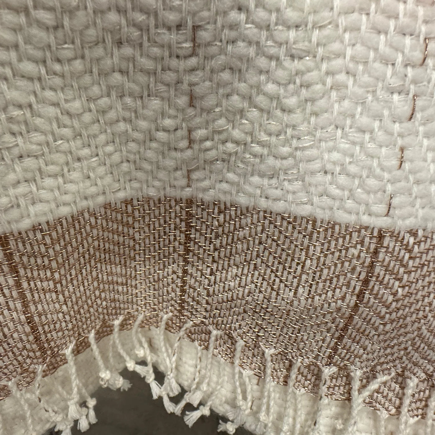 Linen Alpaca Throw in White and Gold