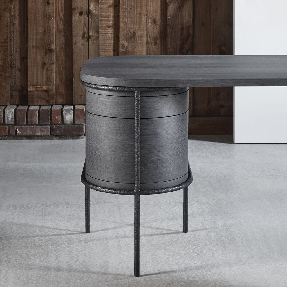 Jef Desk, Oak & Hammered Iron