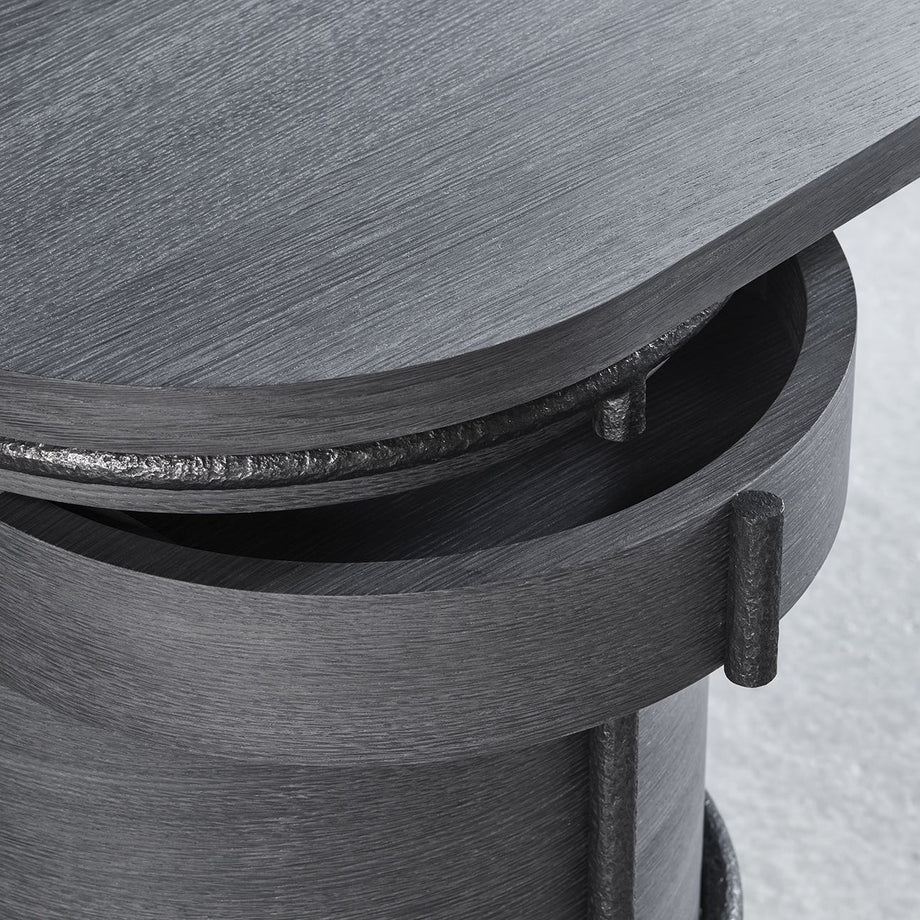 Jef Desk, Oak & Hammered Iron