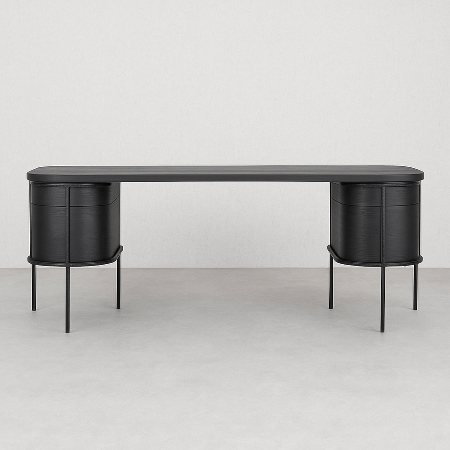 Jef Desk, Oak & Hammered Iron
