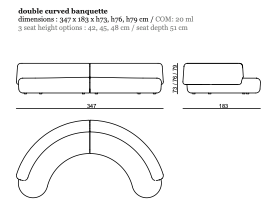 Lek Curved Banquette, 4 sizes