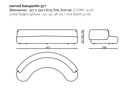 Lek Curved Banquette, 4 sizes