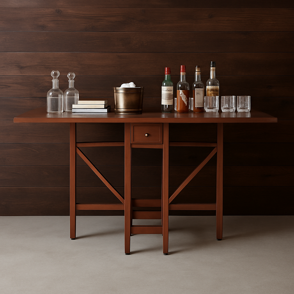 Liam Drop Leaf Campaign Table - Walnut