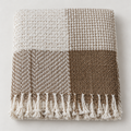Linen Alpaca Throw in White and Gold