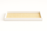 Savannah Wood/Rattan Rectangle Tray - White / Natural