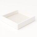 Savannah Wood/Rattan Square Tray - White