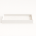 Savannah Wood/Rattan Tray Rectangle - White