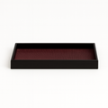 Savannah Wood/Rattan Rectangle Tray - Black