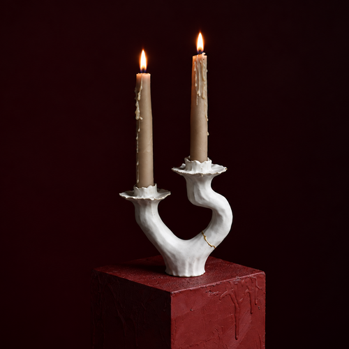 Swan Double Small Candleholder
