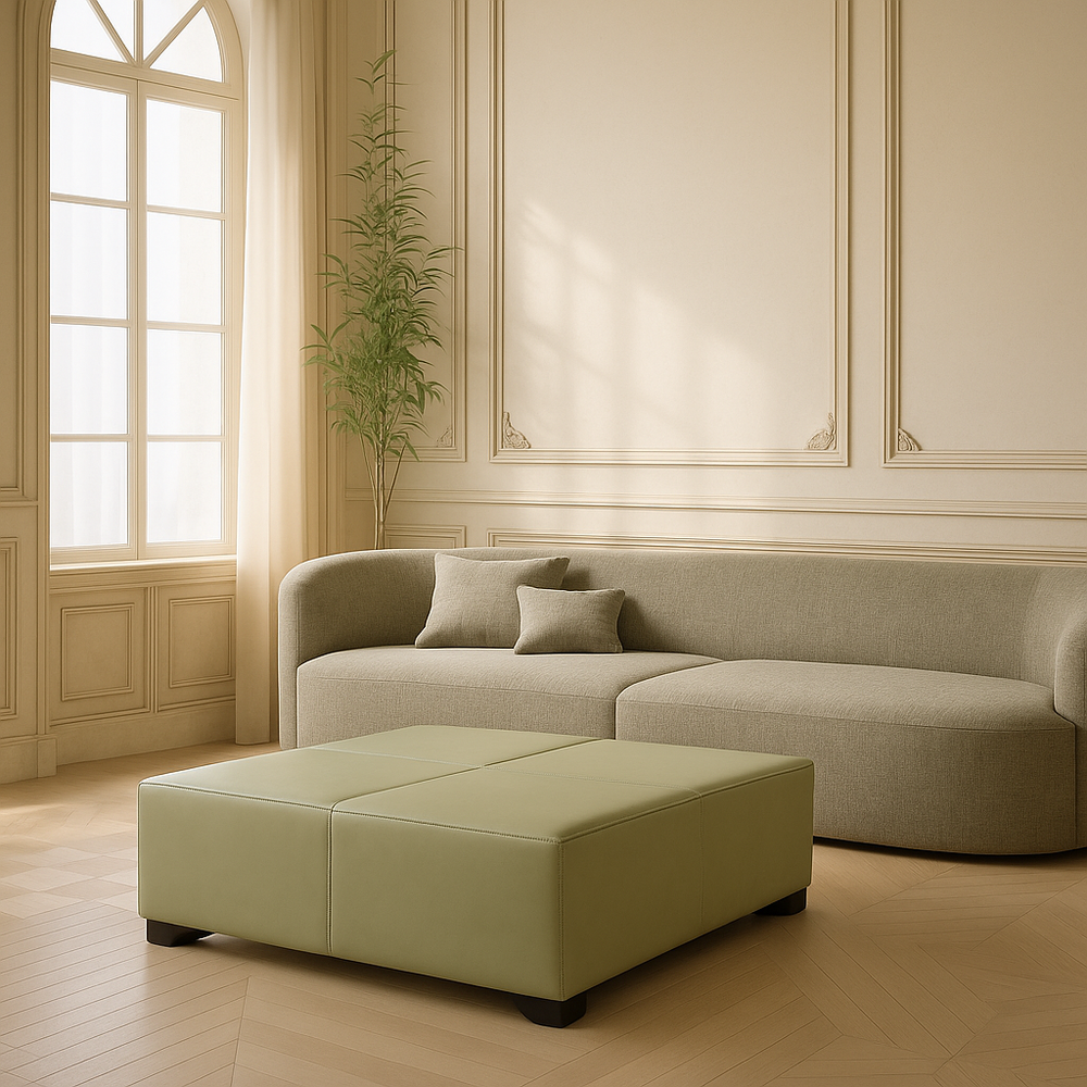 Simone Leather Ottoman