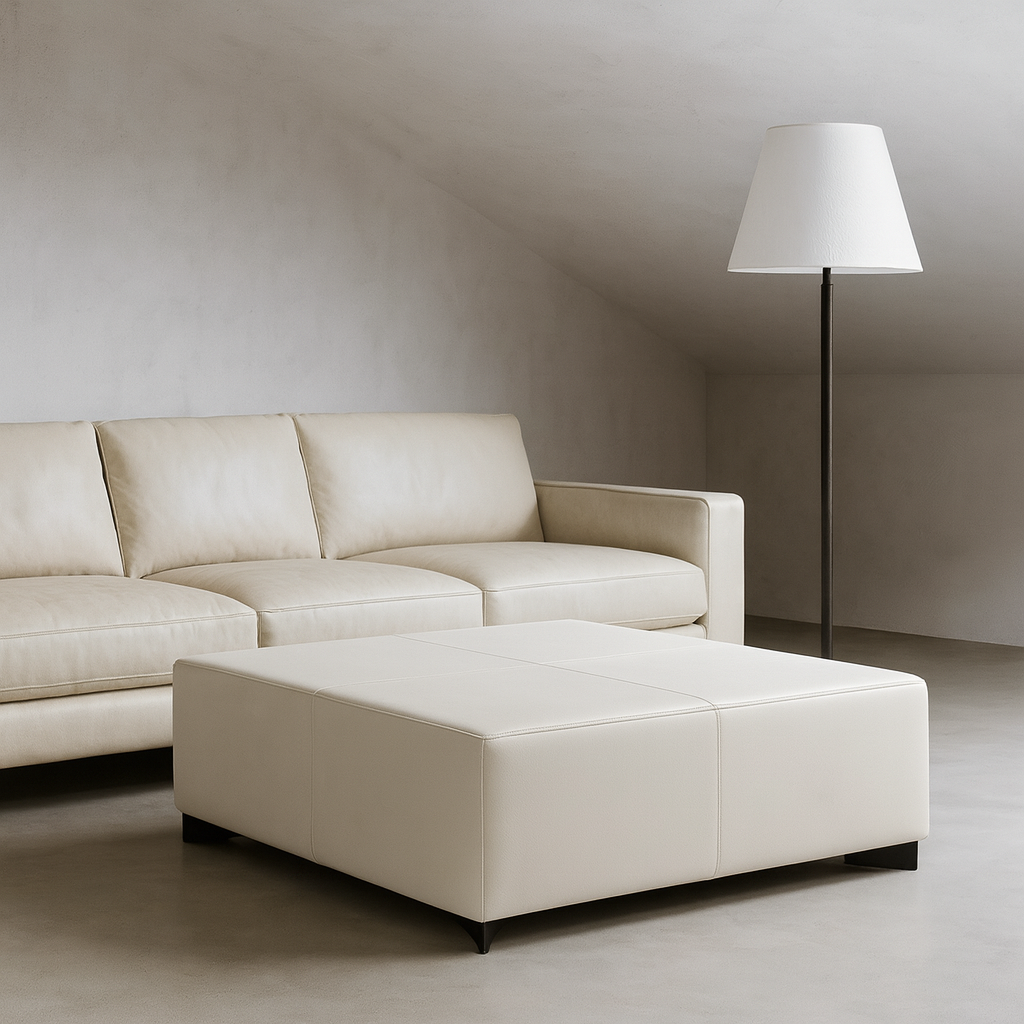 Simone Leather Ottoman