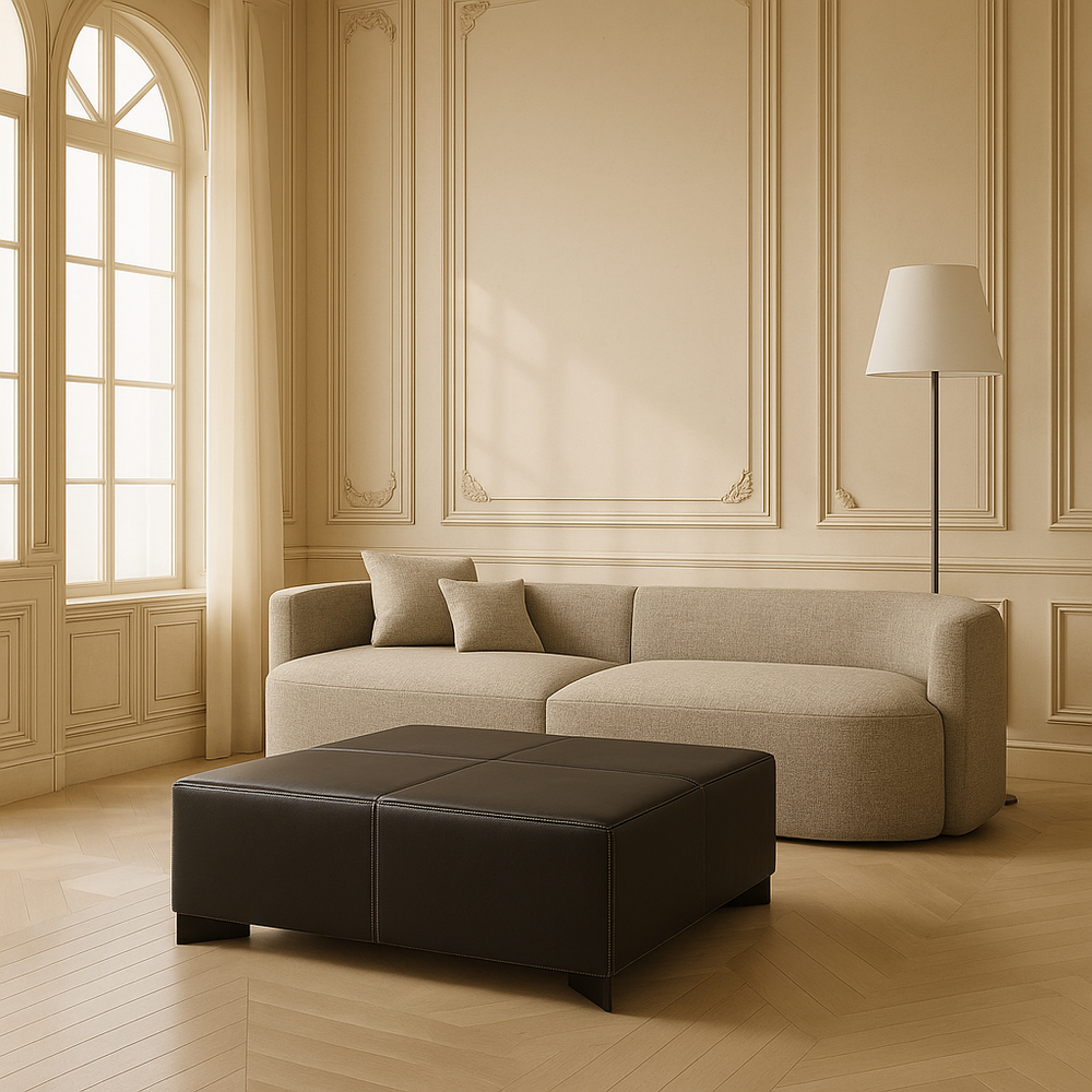 Simone Leather Ottoman