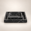 Square Marble Tray, Nero