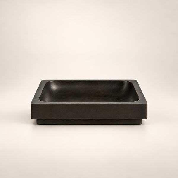 Square Tray Patinated Brass
