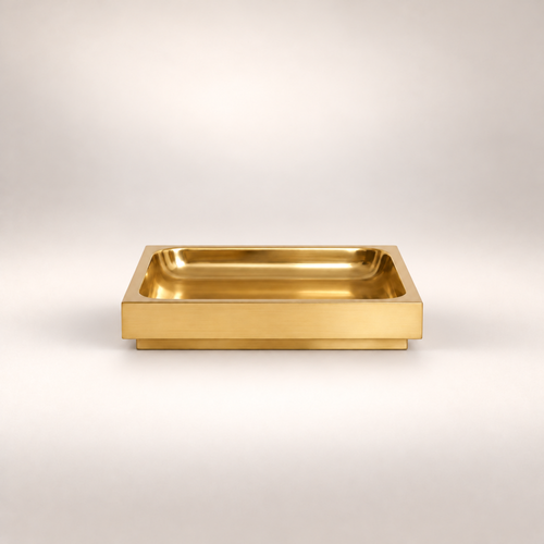 Square Tray Patinated Brass