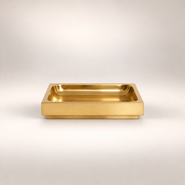 Square Tray Polished Brass