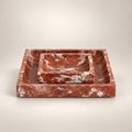 Square Marble Tray, Rosso Francia