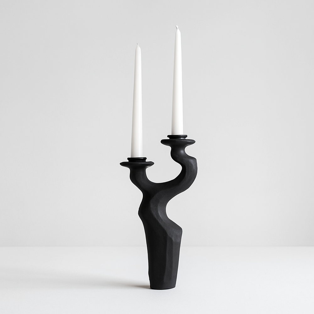 Swan Double Tall Candleholder