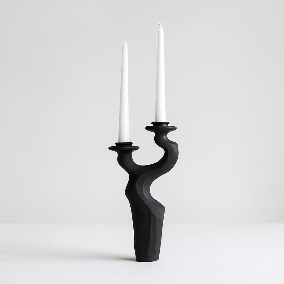 Swan Double Tall Candleholder