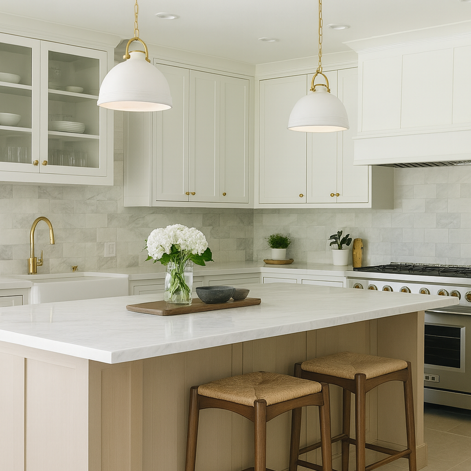 Eloise White Ceramic Pendant