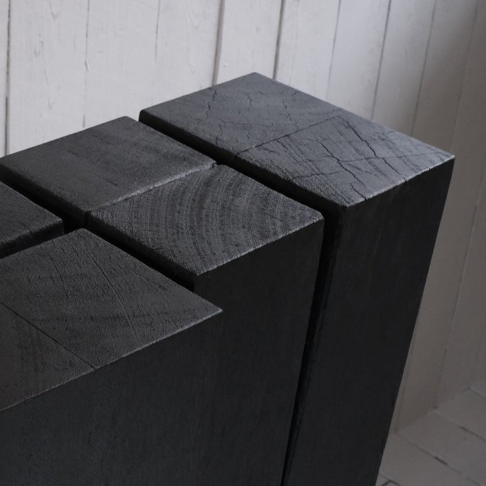 Hallway Table, Burned Iroko Wood