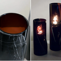 Bias Cut Black Marble Candle Holders