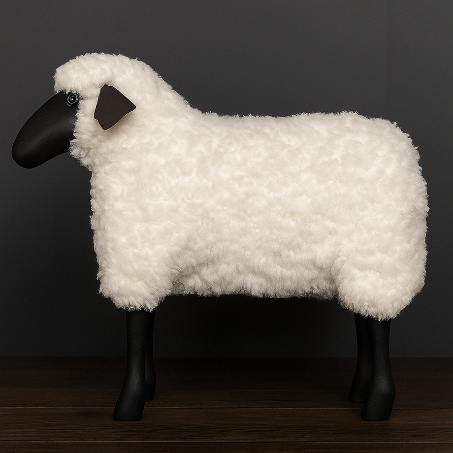 The Sheep Stool, Curly Hair White