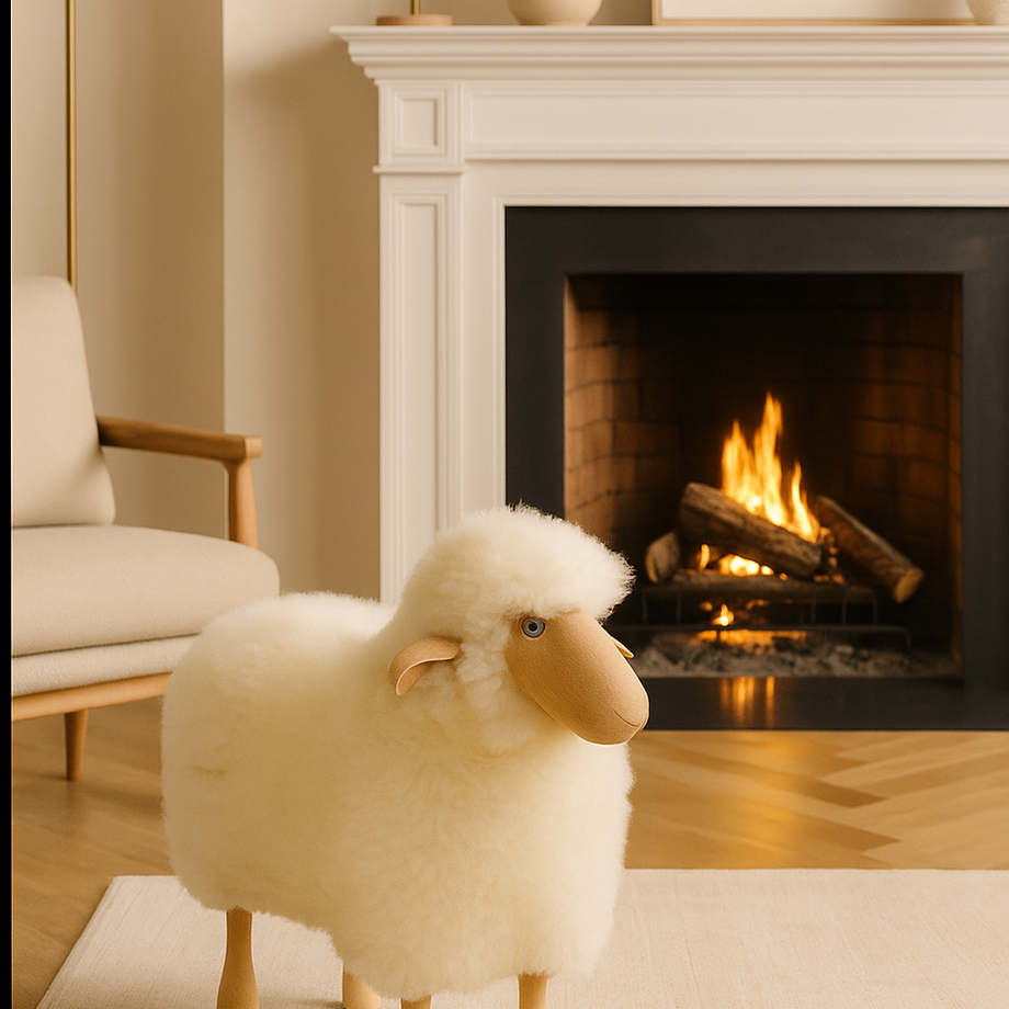 The Sheep Stool, Curly Hair White