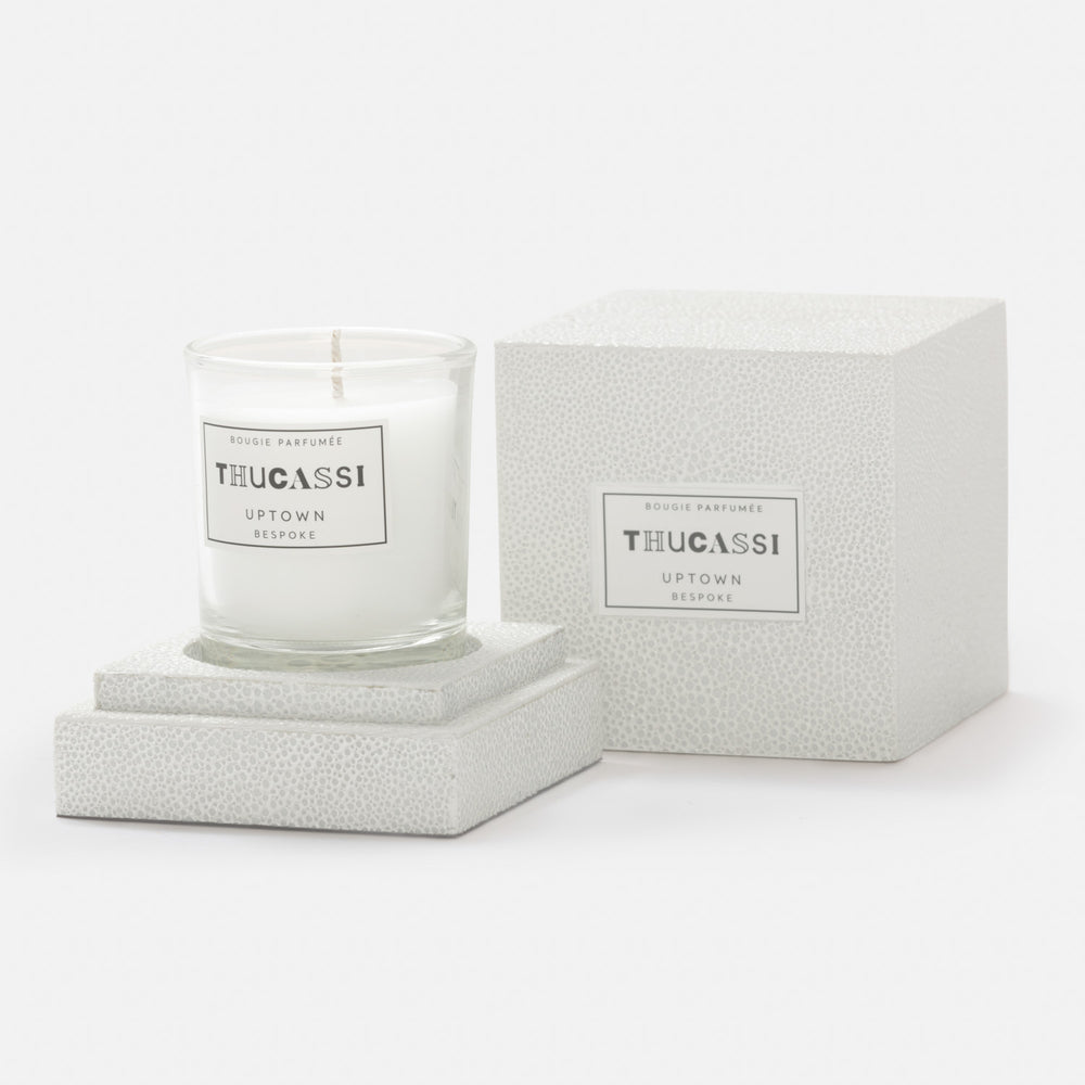 Uptown Candle, 2oz w/ Faux Shagreen Box & Tray
