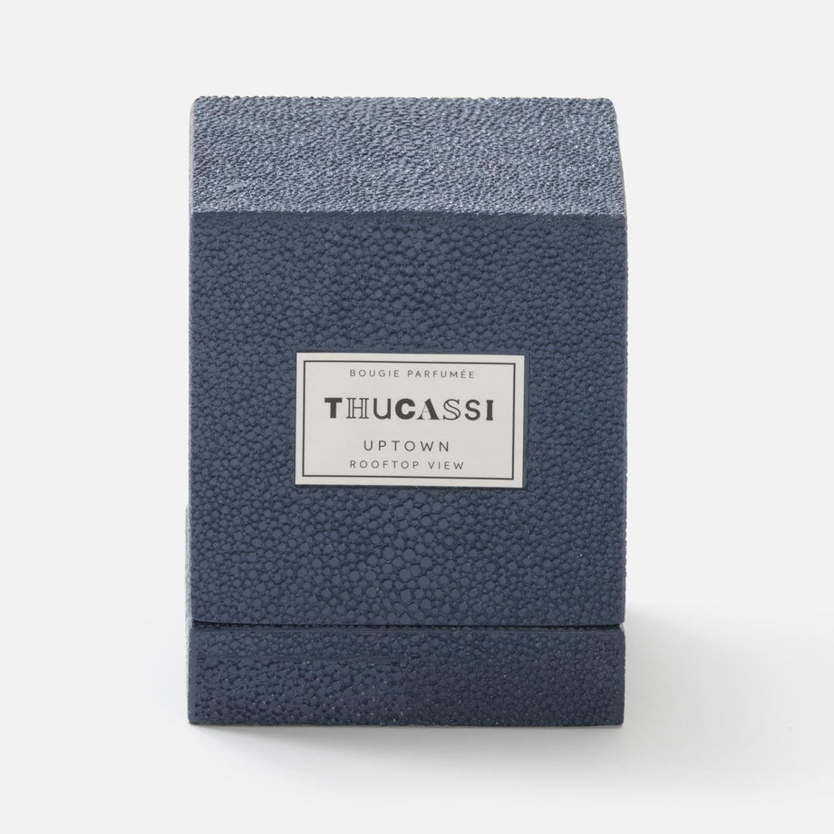Uptown Candle, 2oz w/ Faux Shagreen Box & Tray