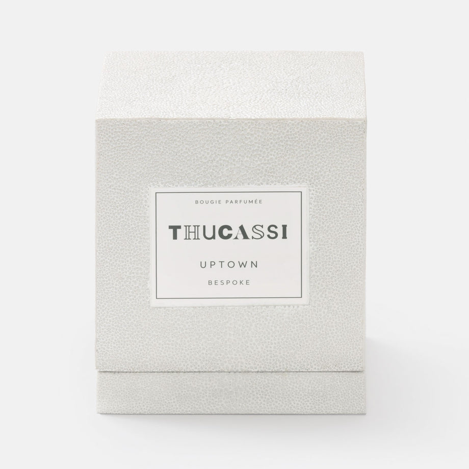 Uptown Candle, 8oz w/ Faux Shagreen Box & Tray