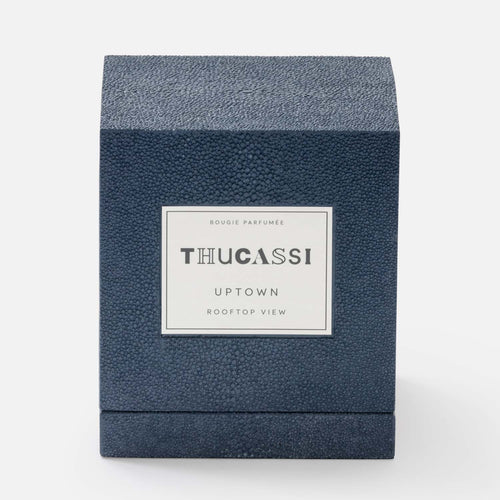 Uptown Candle, 8oz w/ Faux Shagreen Box & Tray