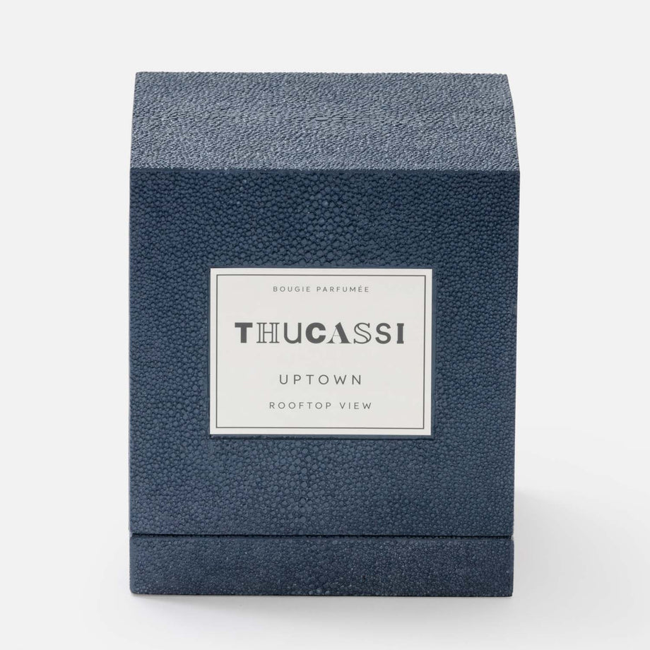 Uptown Candle, 8oz w/ Faux Shagreen Box & Tray