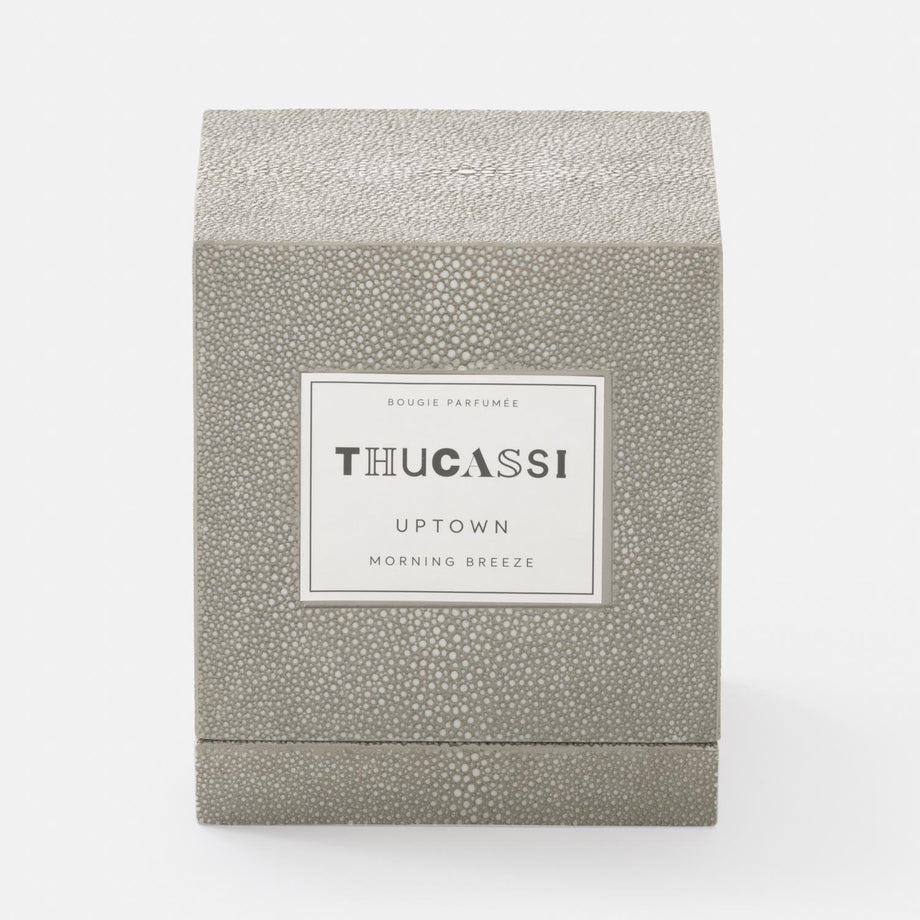Uptown Candle, 8oz w/ Faux Shagreen Box & Tray