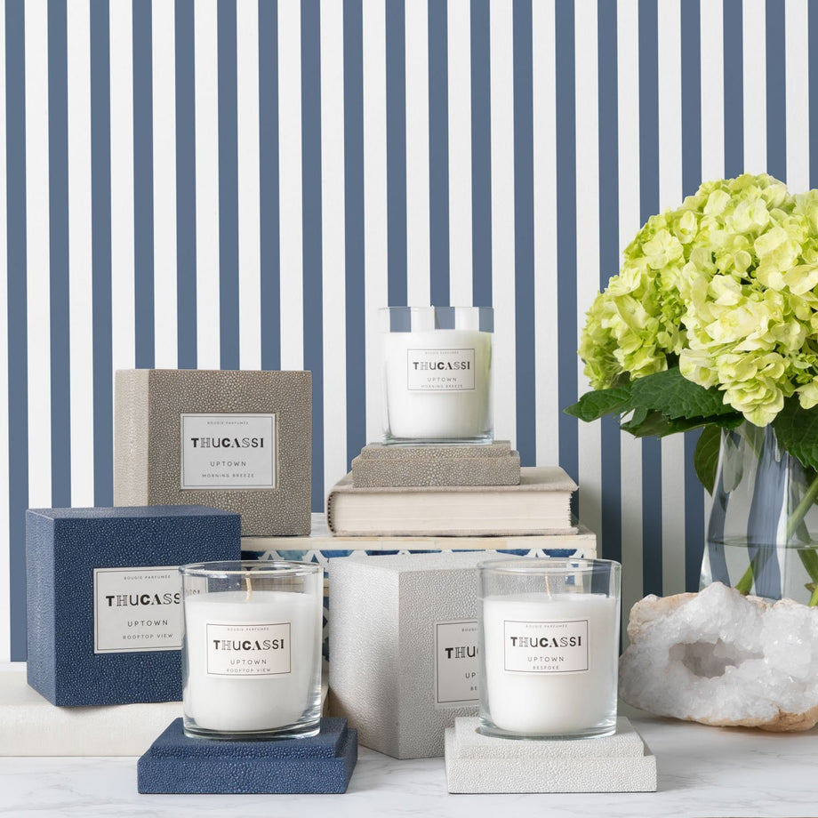 Uptown Candle, 8oz w/ Faux Shagreen Box & Tray